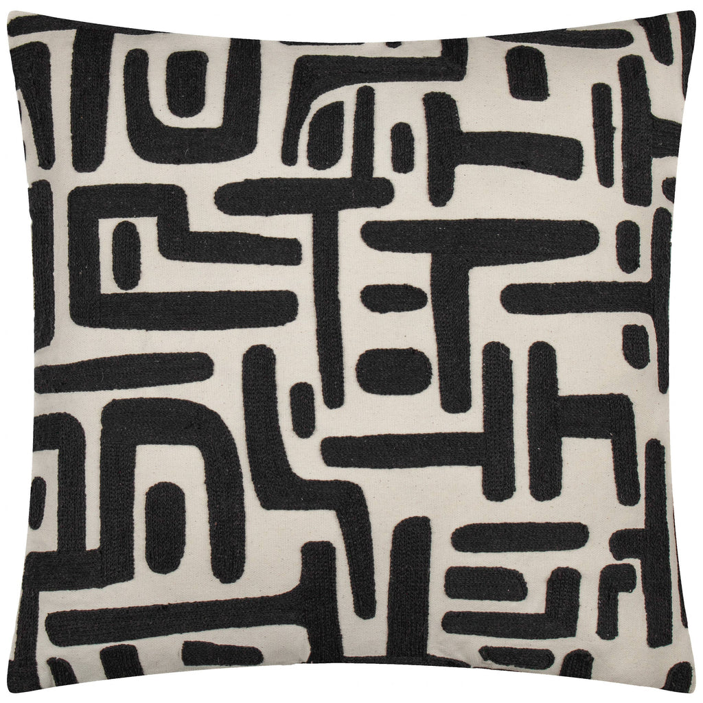Brooke Embroidered Cotton Cushion Mono (45 x 45 cm)