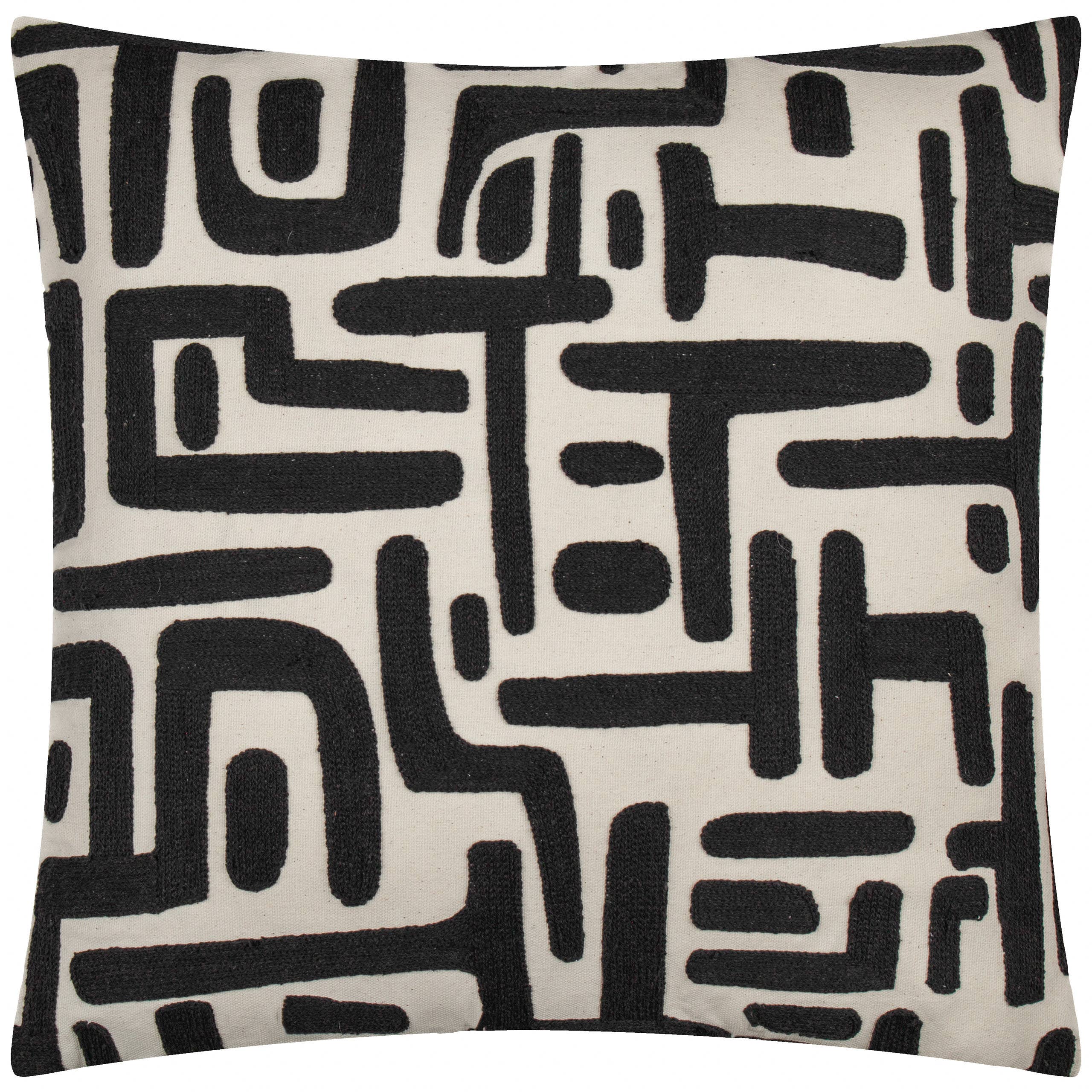 Brooke Embroidered Cotton Cushion Mono (45 x 45 cm)