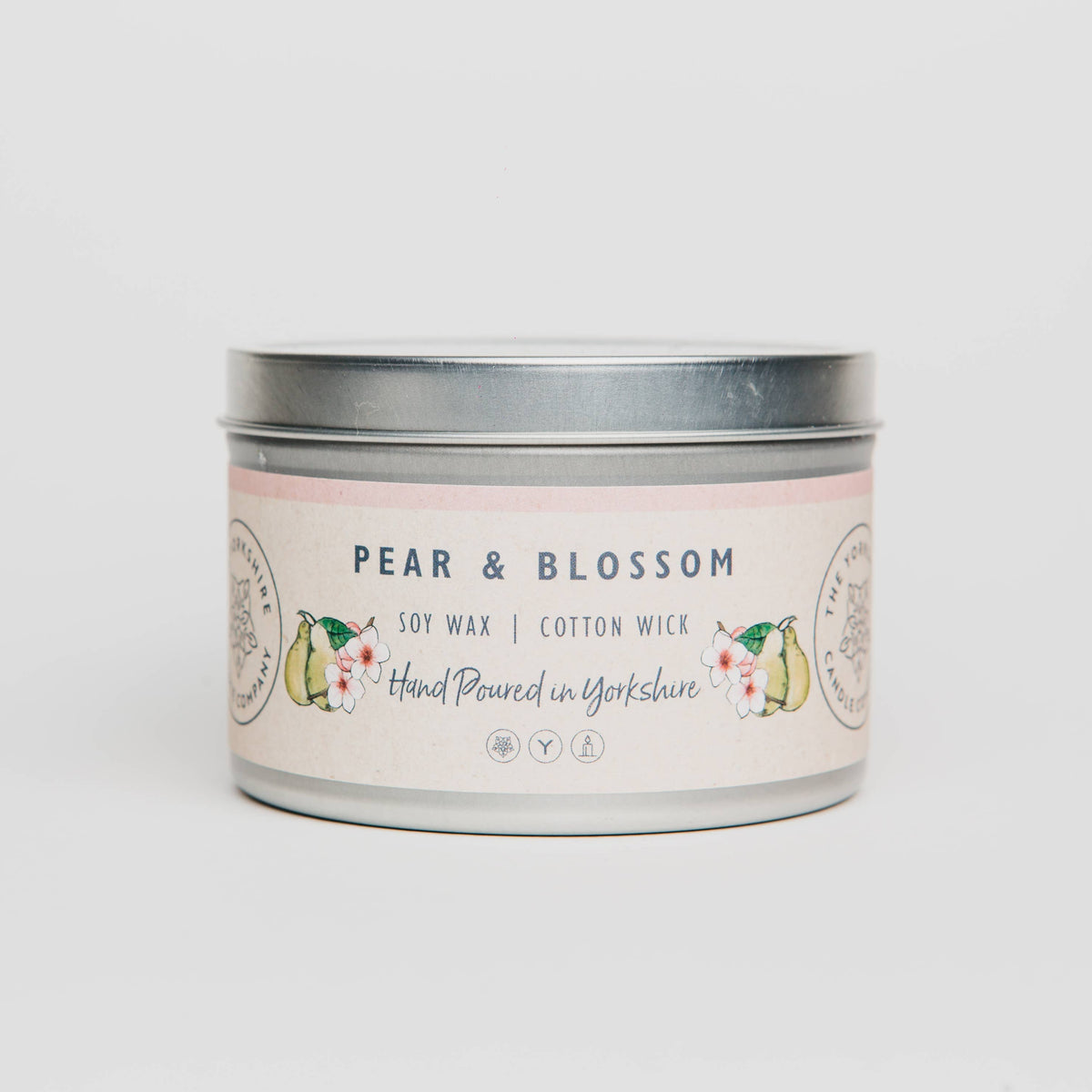 Pear & Blossom Large Tin| Scented Candle | Soy Wax