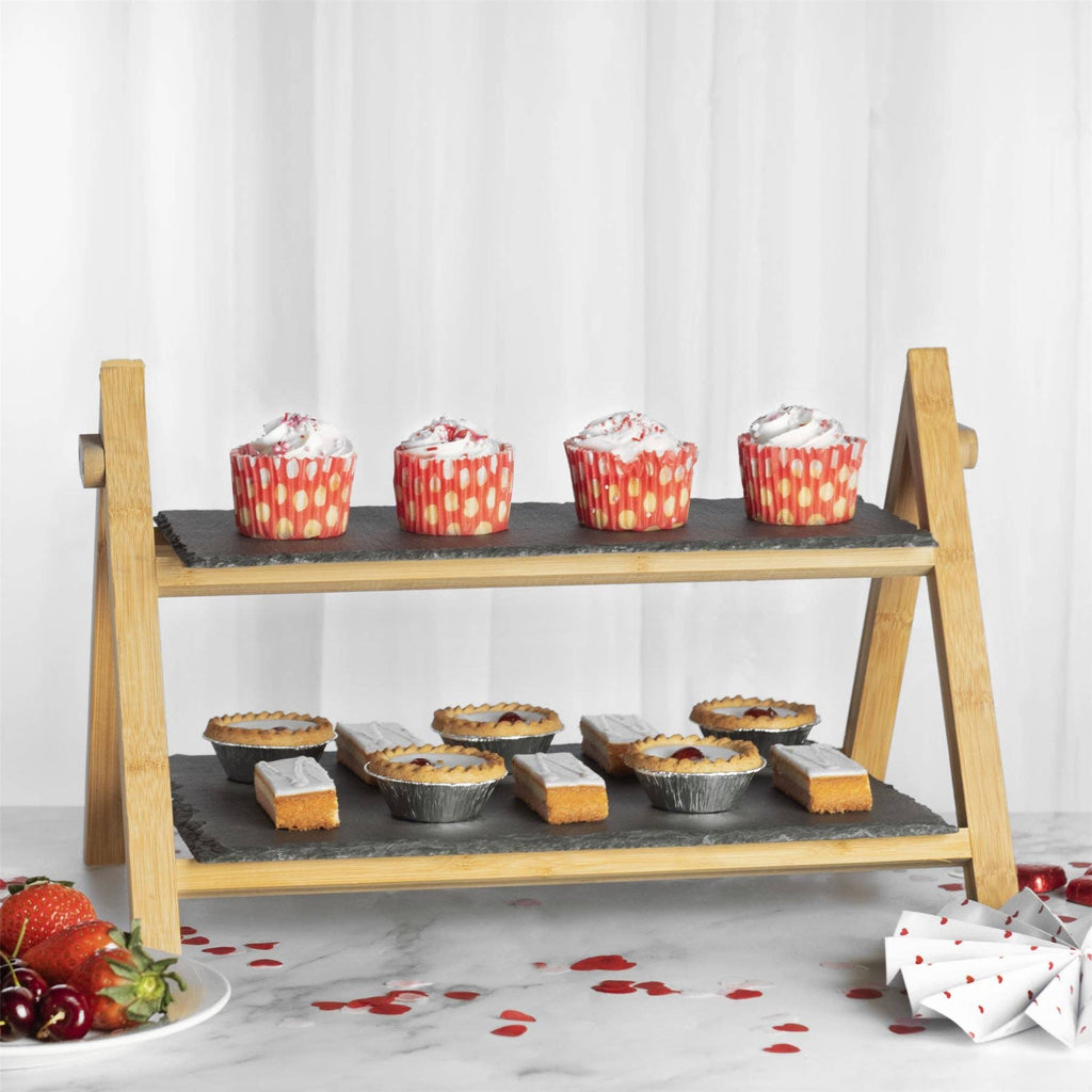 M&W 2 Tier Slate Cake Stand