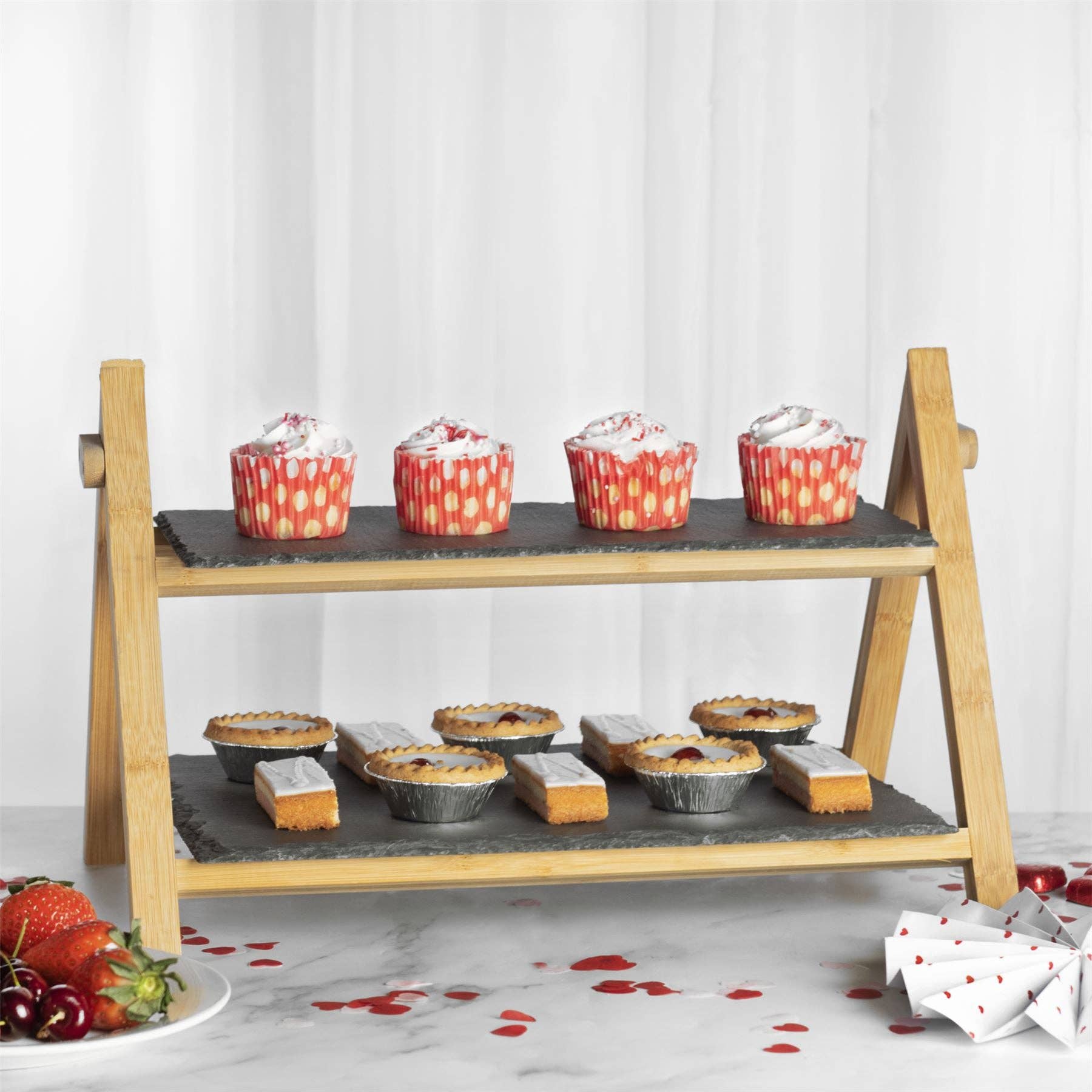 M&W 2 Tier Slate Cake Stand