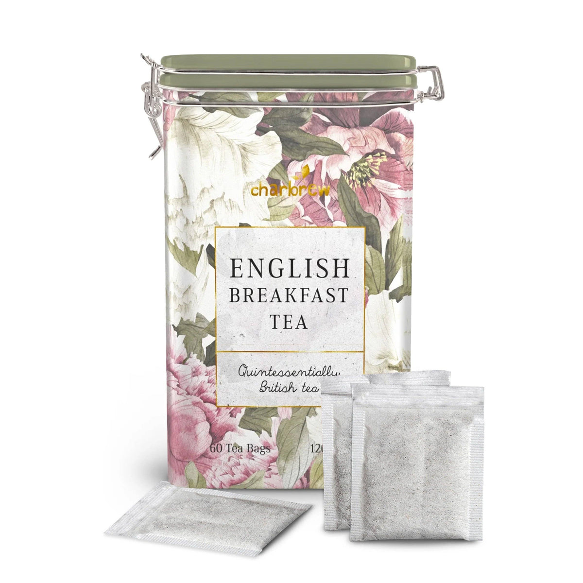 Spring Floral English Breakfast Tea Tin - 60 Teabags