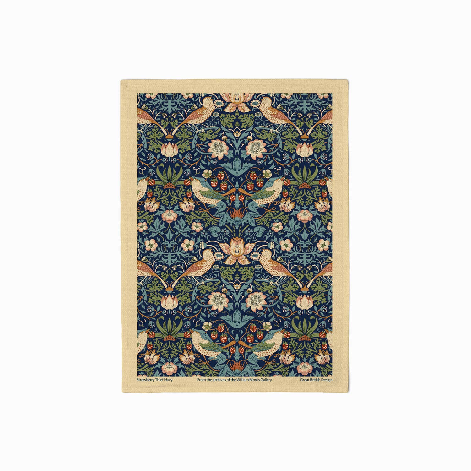 Strawberry Thief Navy Cotton Tea Towel