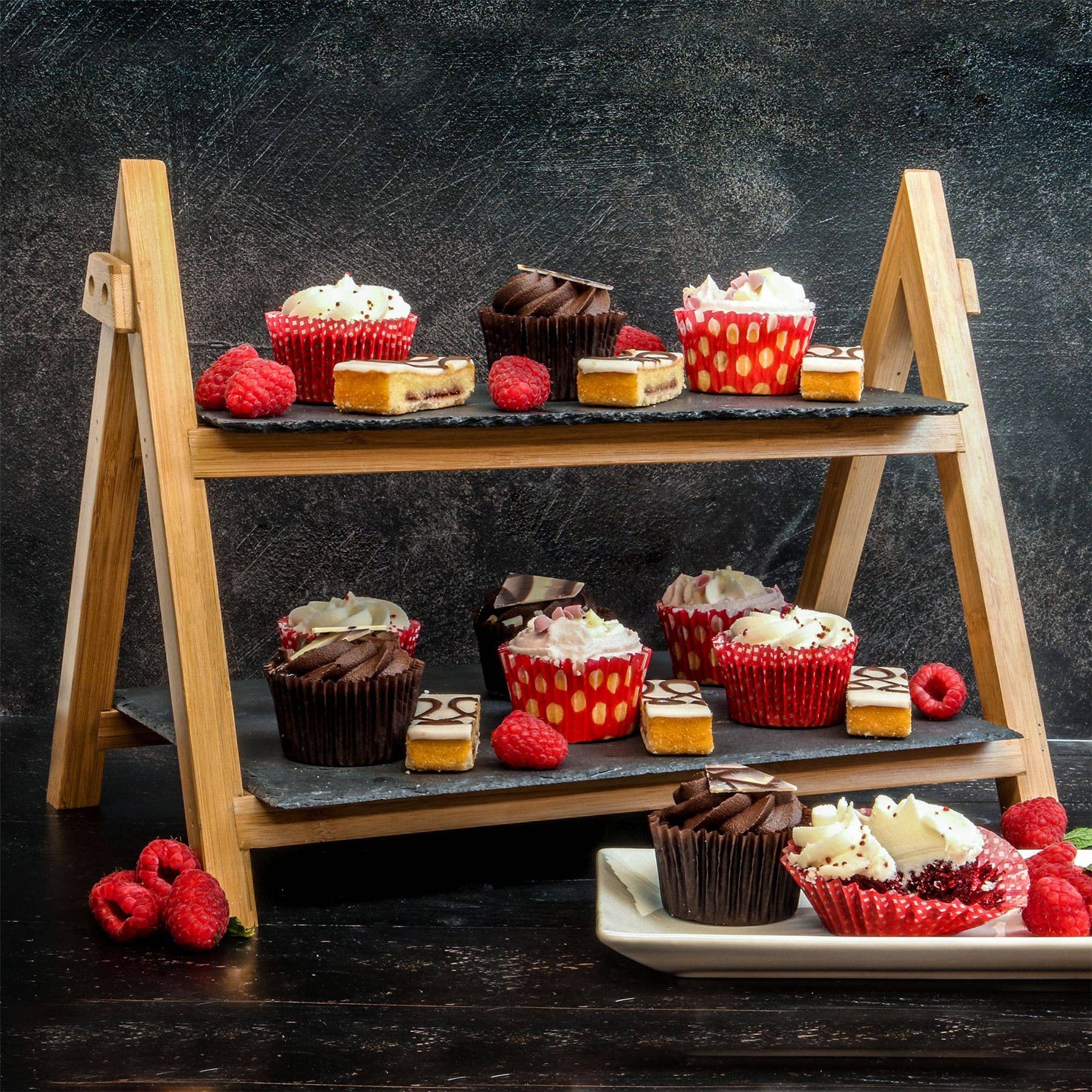 M&W 2 Tier Slate Cake Stand