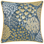 Ophelia Floral Jacquard Cushion Blue/Saffron (50 x 50 cm)