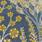 Ophelia Floral Jacquard Cushion Blue/Saffron (50 x 50 cm)
