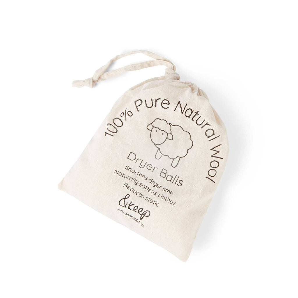 &Keep Wool Dryer Balls (Sheep - Set of 3 & Bag)