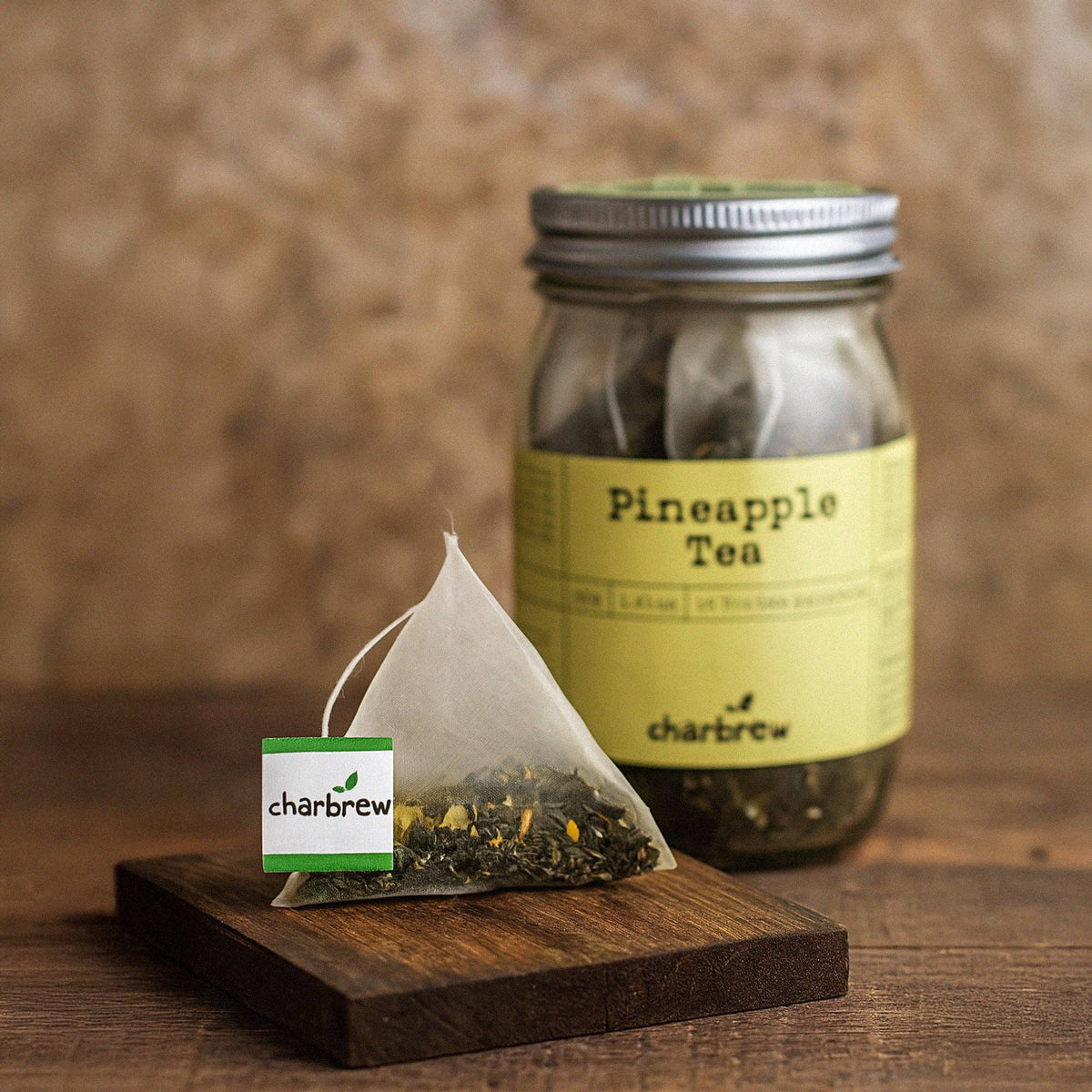 Pineapple Tea in Mason Jar - 16 Biodegradable Pyramid Bags