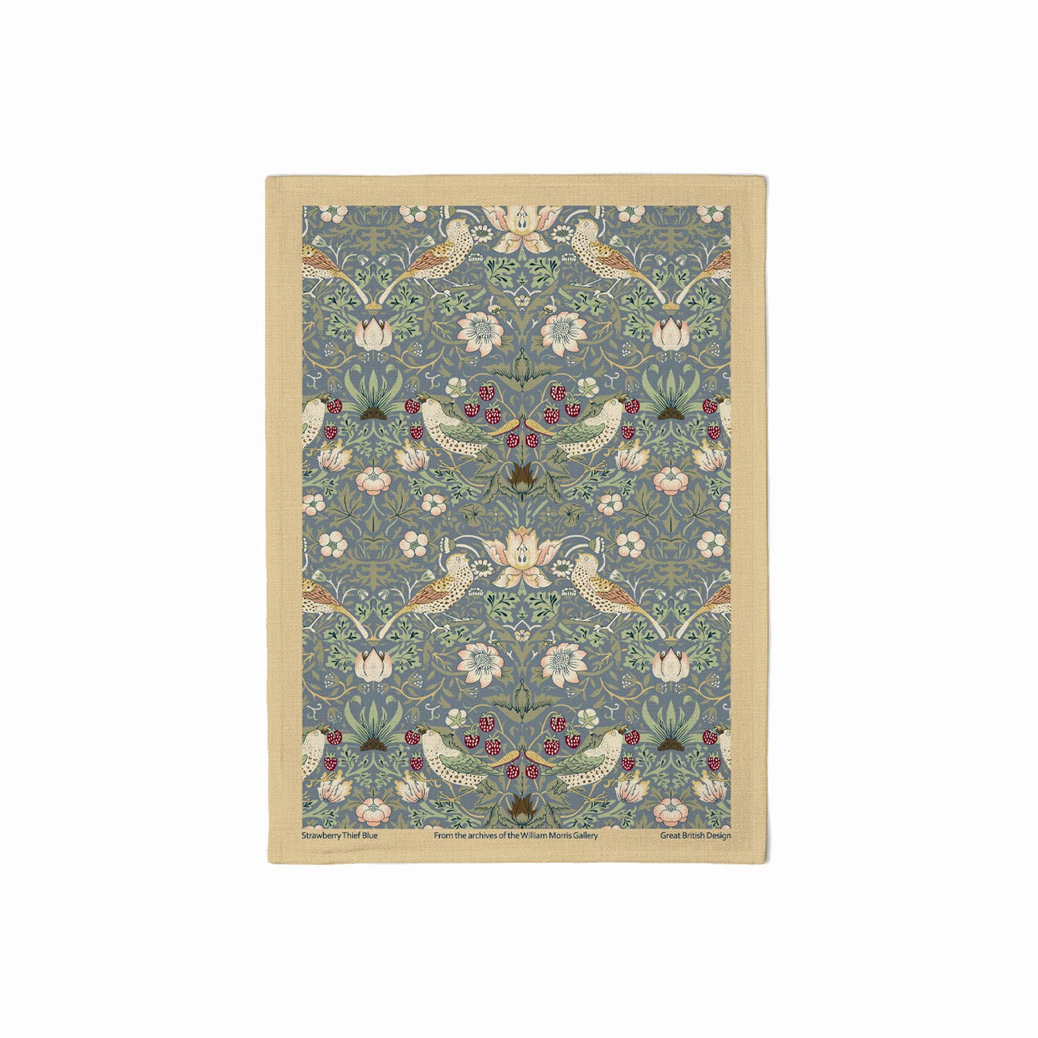 Strawberry Thief Blue Cotton Tea Towel
