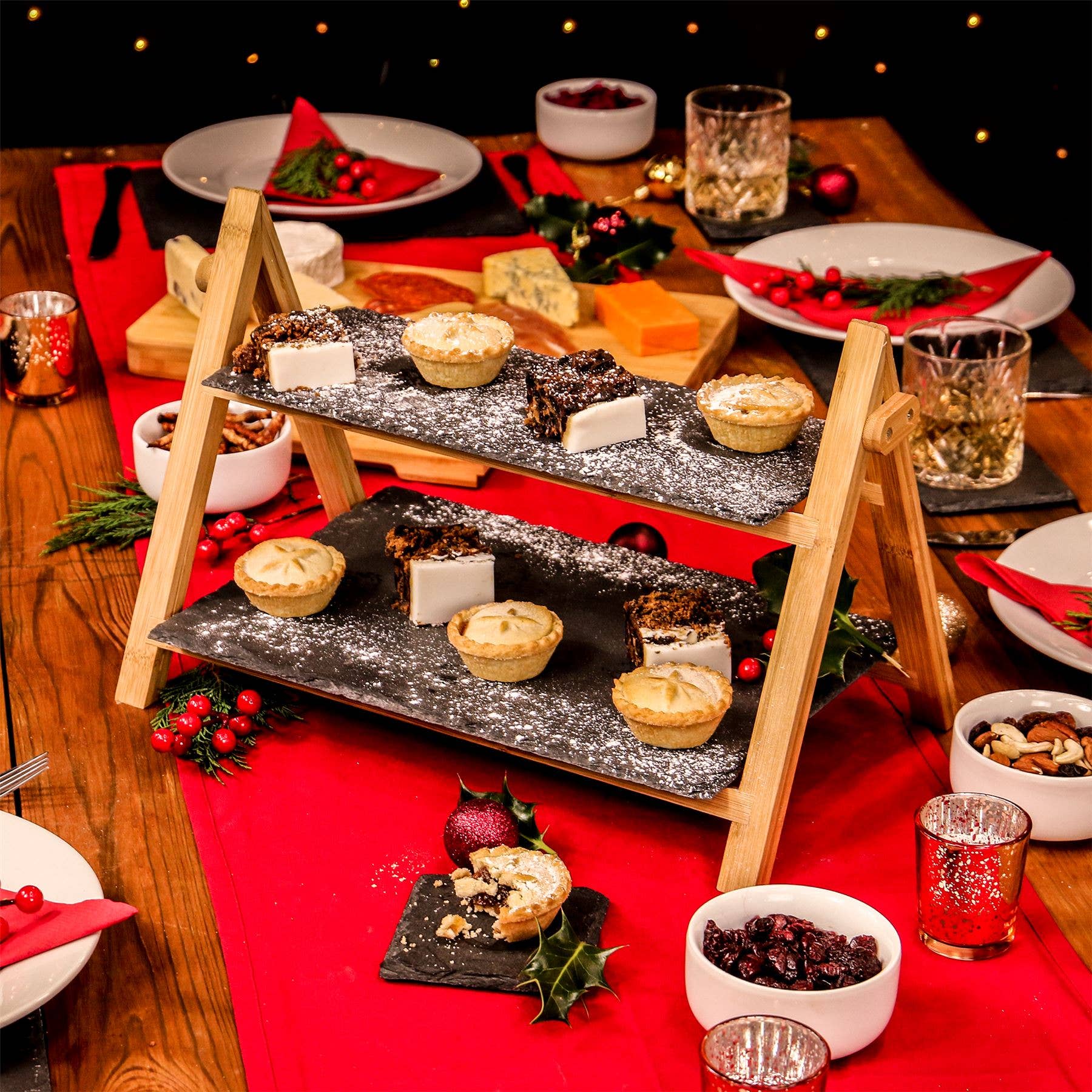 M&W 2 Tier Slate Cake Stand