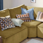 Metro Diamond Velvet Cushion Ginger (40 x 60 cm)
