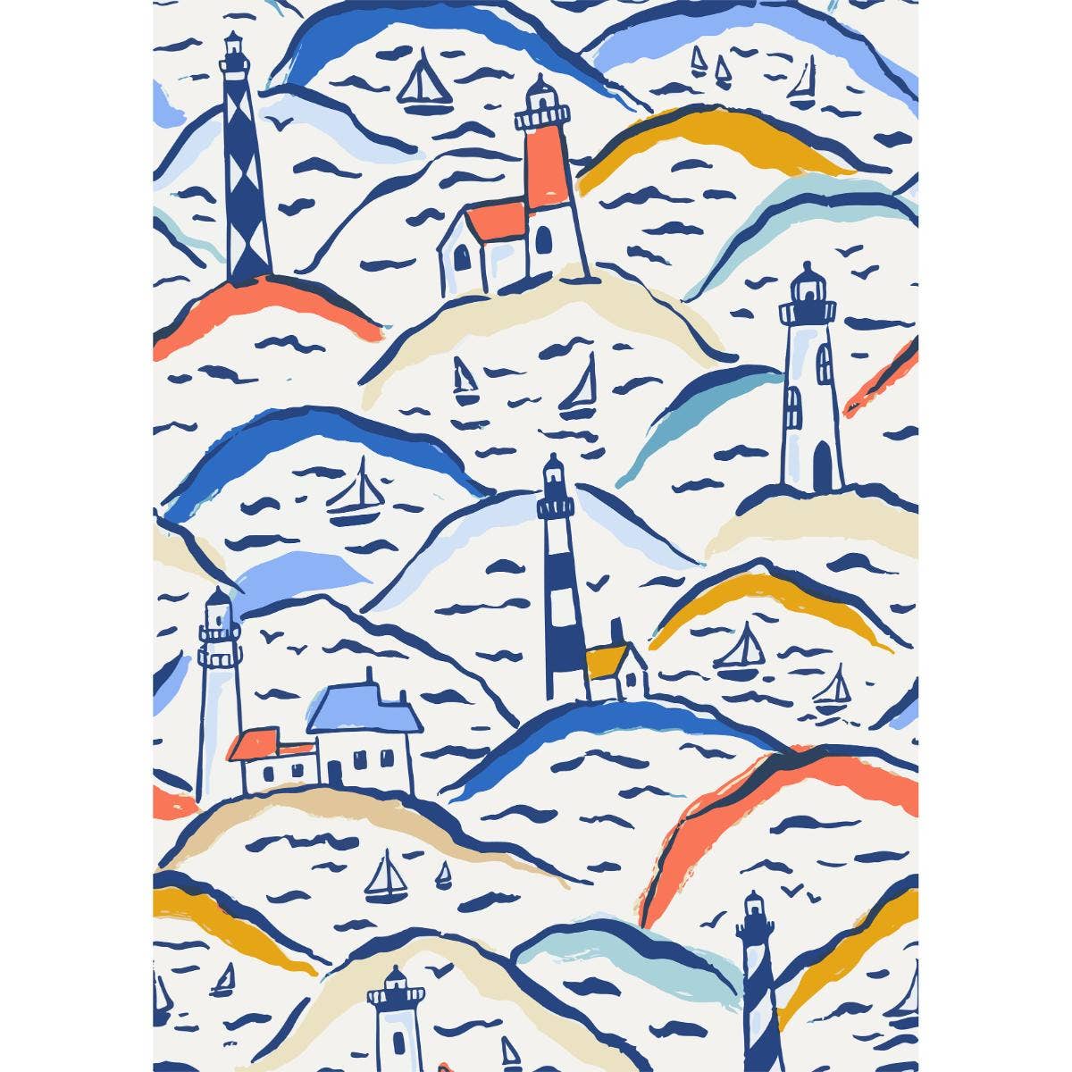Lighthouse Scene Tea Towel