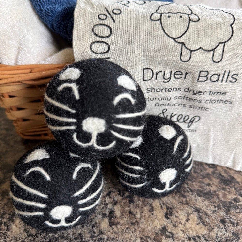&Keep Wool Dryer Balls (Cat - Set of 3 & Bag)
