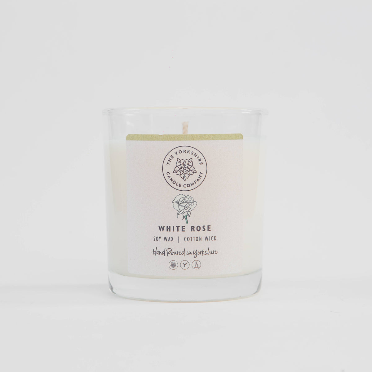 White Rose Glass Tumbler | Scented Candle | Soy Wax