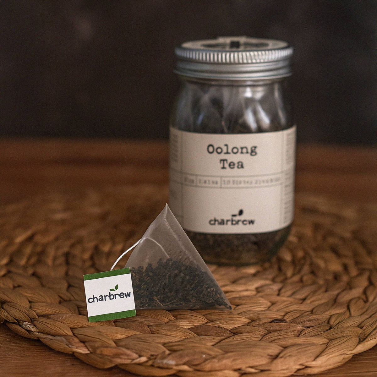 Oolong Tea in Mason Jar - 16 Biodegradable Pyramid Bags
