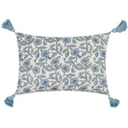Delphine Floral Tasselled Cushion Delph Blue (40 x 60 cm)