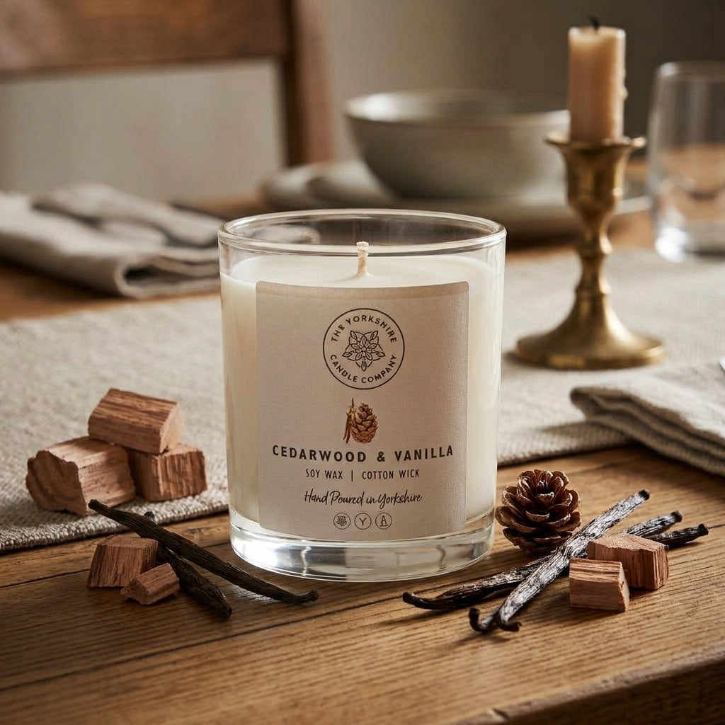 Cedarwood & Vanilla Glass Tumbler  | Scented Candle