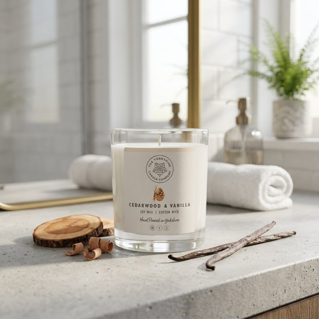 Cedarwood & Vanilla Glass Tumbler  | Scented Candle
