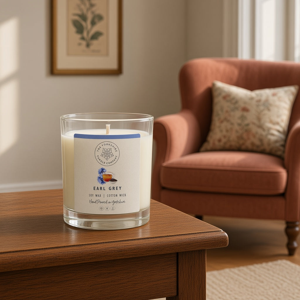 Earl Grey Glass Tumbler | Scented Candle | Soy Wax