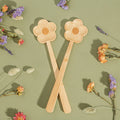 Flower Bamboo Salad Servers