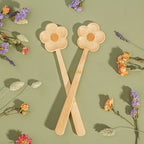 Flower Bamboo Salad Servers