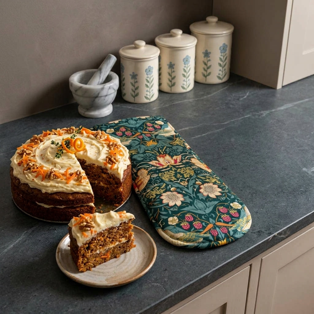 William Morris Strawberry Thief Green Double Oven Glove