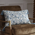 Delphine Floral Tasselled Cushion Delph Blue (40 x 60 cm)