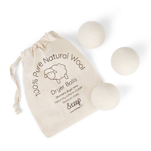 &Keep Wool Dryer Balls (Cream - Set of 3 & Bag)