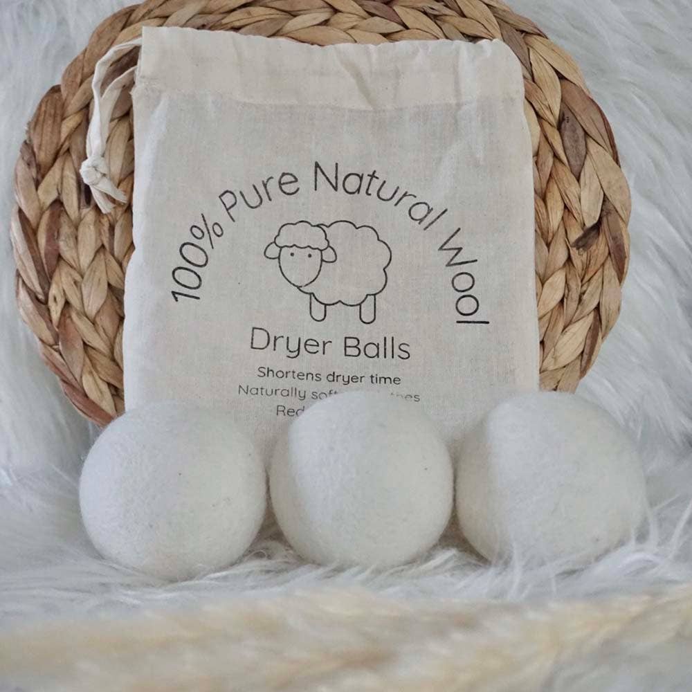 &Keep Wool Dryer Balls (Cream - Set of 3 & Bag)