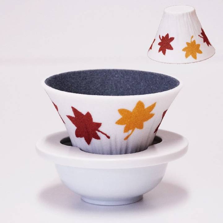 COFIL Mt.Fuji Ceramic Coffee Filter (Made in Japan) Autumn Leaves