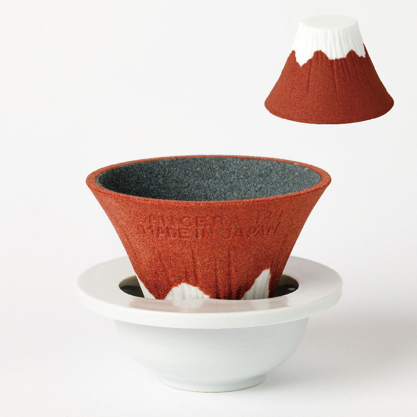 COFIL Mt.Fuji Ceramic Coffee Filter (Made in Japan) Red