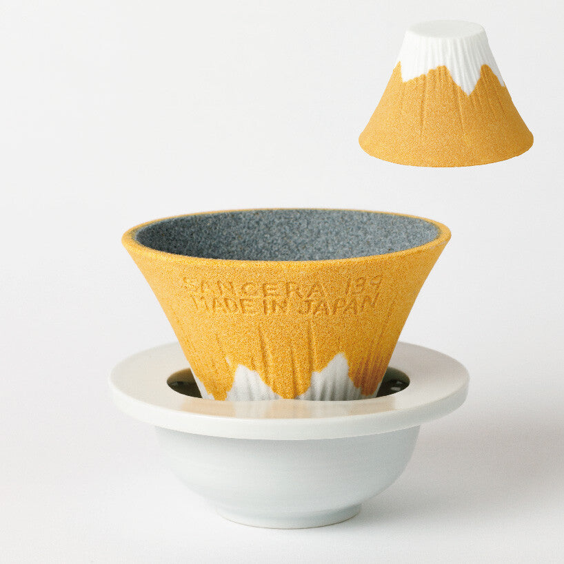 COFIL Mt.Fuji Ceramic Coffee Filter (Made in Japan) Yellow