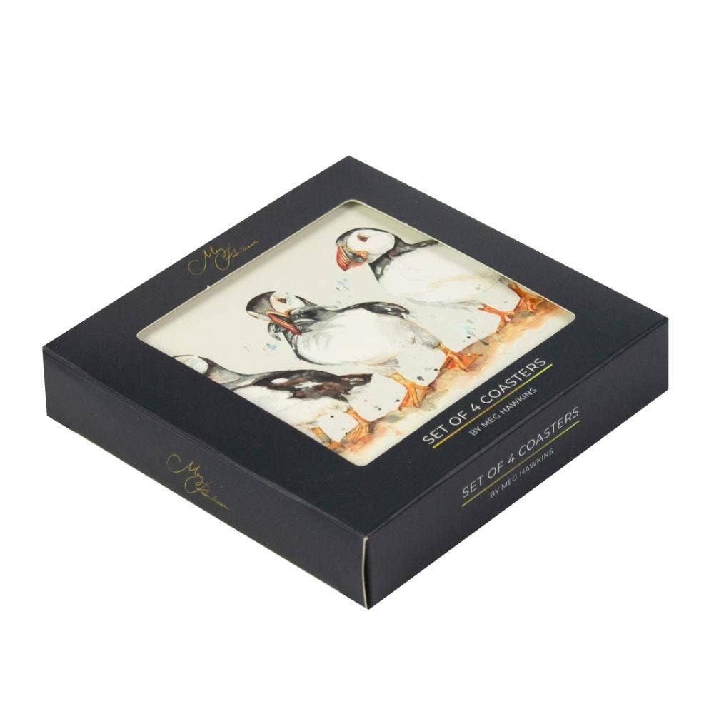 Meg Hawkins Puffin Trio Coasters (set of 4)