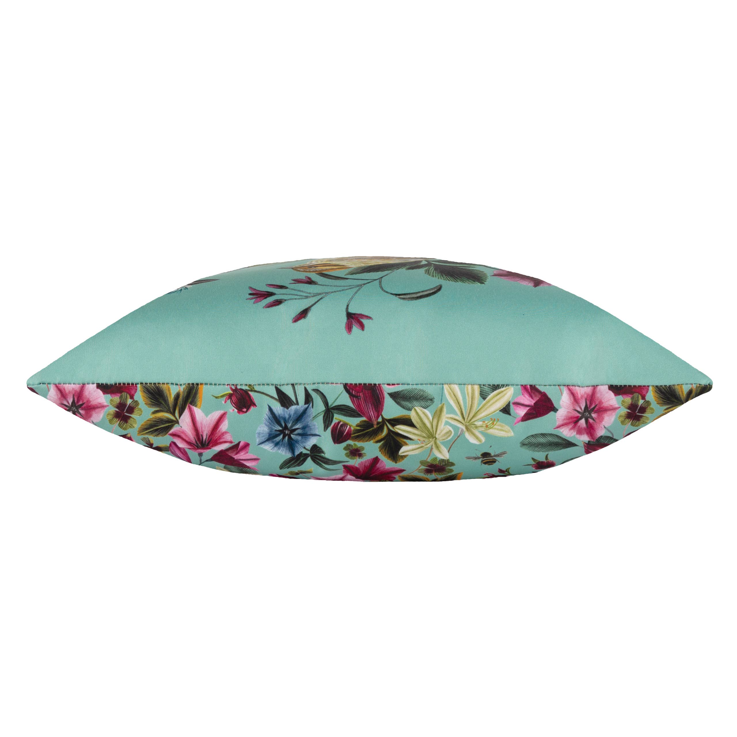 Midnight Garden Birds Outdoor Cushion Aqua (43 x 43 cm)