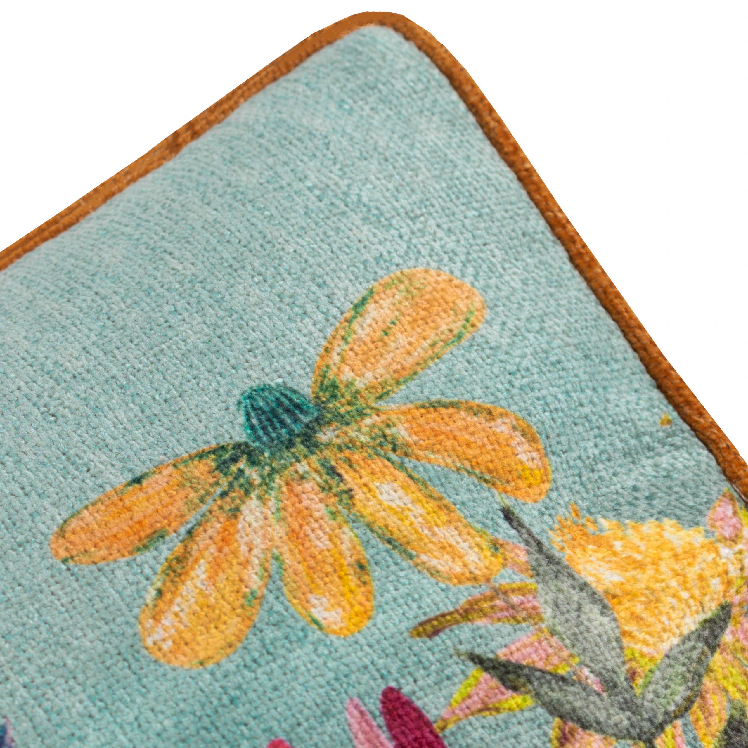 Country Wilds Blossom Meadow Printed Cushion Sky Blue (30 x 50 cm)