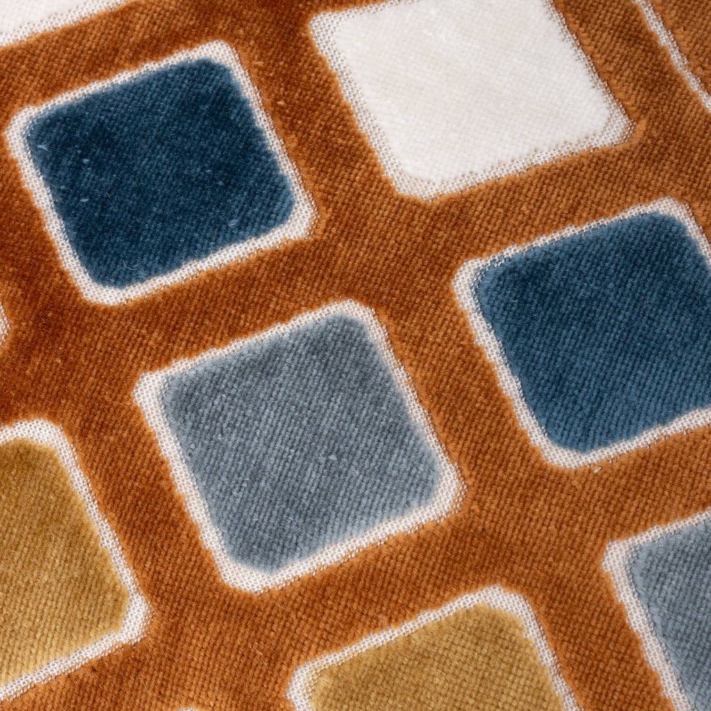 Metro Diamond Velvet Cushion Ginger (40 x 60 cm)